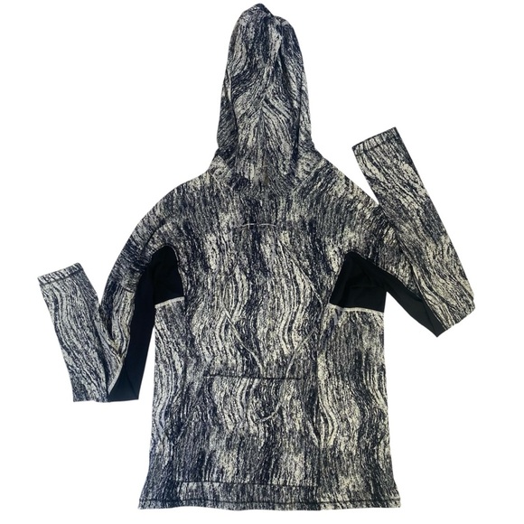 lululemon athletica Tops - Lululemon Hooded Pullover Sweatshirt – Black White Pattern – Athletic Yoga Wear